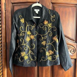 SLB Floral embroidered silk jacket- size 6